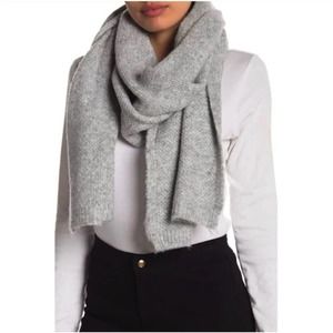 Melrose and Market Boucle Knit Wrap Scarf Grey Heather